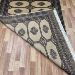 4.6x6.6 Beige Color Bokhara Rug - 1.40x2.00 Bedroom Luxury Area Turkish Fine Quality Afghan - thumbnail 4