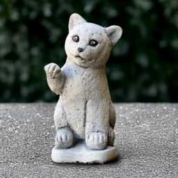 Fantasy Kitten Statue Concrete Cat Sculpture Outdoor Figurine Cement Kitty Ornament Memorial Decor Handmade Lover Gift - thumbnail 1