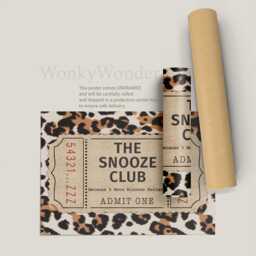 Valentines Gift For Him Funny Wall Art Print , The Snooze Club, Because 5 More Minutes Matters Poster - thumbnail 3