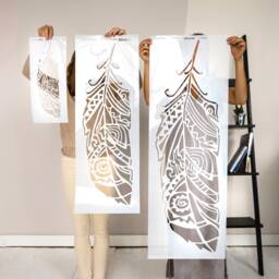 Forest Feather Wall Stencil, Scandinavian Tribal Diy Decor, Stencilit - Single - thumbnail 1