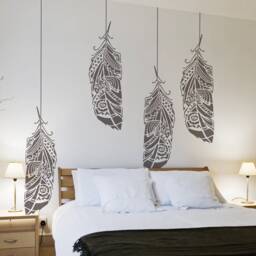 Forest Feather Wall Stencil, Scandinavian Tribal Diy Decor, Stencilit - Single - thumbnail 2