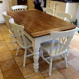 Victorian Reclaimed Pine Farmhouse Dining Table - 5Ft Bespoke Sizes Made To Order - Chairs & Benches Available Separately - thumbnail 2