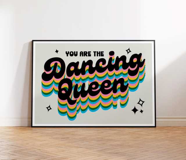Dancing Queen Inspired Lyrics Print - Wall Art A4 A3 A5 Unframed 80S Music Rock Pop 70S - image 1