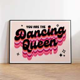 Dancing Queen Inspired Lyrics Print - Wall Art A4 A3 A5 Unframed 80S Music Rock Pop 70S - thumbnail 2
