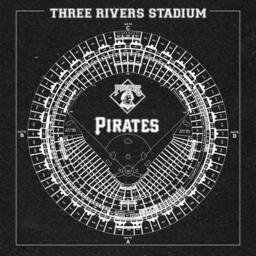 Three Rivers Stadium Blueprint Art Print Pittsburgh Pirates Mlb, Vintage Style - thumbnail 2