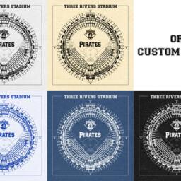 Three Rivers Stadium Blueprint Art Print Pittsburgh Pirates Mlb, Vintage Style - thumbnail 3