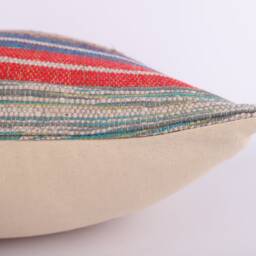 Handwoven Turkish Kilim Pillow 16x16 Vintage Boho Cushion Cover - thumbnail 4