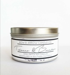 8 Oz Natural Soy Candle Tobacco & Bourbon Scented - Tin Candles -Masculine Scent - thumbnail 1