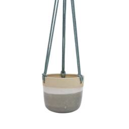 Ceramic Hanging Planter - Misty Morning Glaze - thumbnail 3