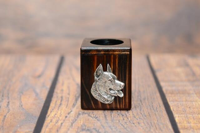 Beauceron - Wooden Candlestick With Dog, Souvenir, Decoration, Limited Edition, Collection - image 1