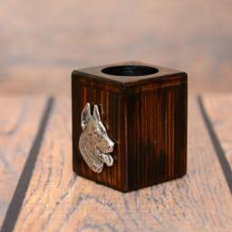 Beauceron - Wooden Candlestick With Dog, Souvenir, Decoration, Limited Edition, Collection - thumbnail 2