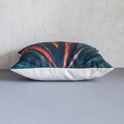 Colourful Tropical Leaf Pillow Cover, Abstract Throw Pillow, Green Decorative Cushion - thumbnail 2