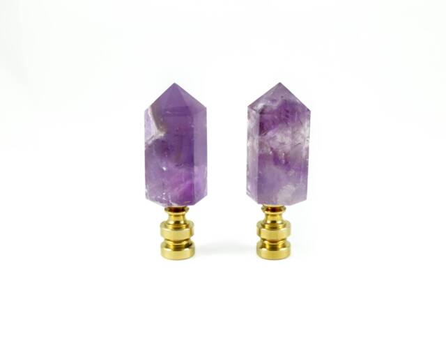 Lamp Finial Amethyst Crystal Purple Finials For Lamps Luxury Lighting Accents - image 1