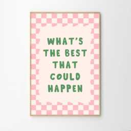 What's The Best That Could Happen Art Canvas Poster, Trendy Wall Art, Apartment Aesthetic Decor, Retro Home Printed Gift - thumbnail 2