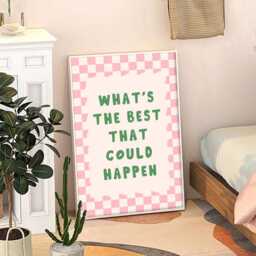 What's The Best That Could Happen Art Canvas Poster, Trendy Wall Art, Apartment Aesthetic Decor, Retro Home Printed Gift - thumbnail 3