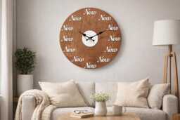 Now Wall Clock - Minimalist Wood - thumbnail 1