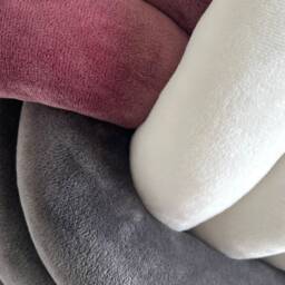 Custom Tri-Color Velvet Knot Pillow Ball Shape, Handmade in Sweden - thumbnail 3