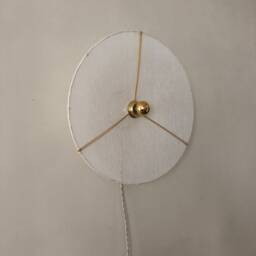 Luminous Nomadic Wall Light in Off-White Linen Veil D.30 cm Luna - Fixed Version On Request - thumbnail 3
