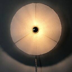 Luminous Nomadic Wall Light in Off-White Linen Veil D.30 cm Luna - Fixed Version On Request