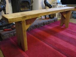 3 Seater Long Bench Handmade Wooden Bespoke Chunky Solid Rustic Farmhouse 140cm