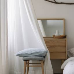 Padilla Linen Curtain, Natural Custom Curtain Panel, White Sheer Livingroom Door Extra Long 1Pc - thumbnail 3
