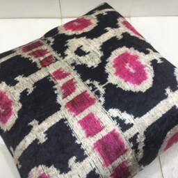 Handwoven Silk Ikat Pillow Cover, Decorative Cushion - 16x16 - thumbnail 4
