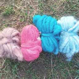 Handmade Wool Weighted Blanket Chunky Knit Boho Bedspread - thumbnail 3