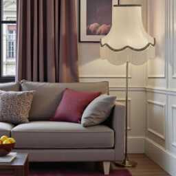 Traditional Cream Fabric Lampshade Handmade For Table & Floor Standard Lamp Bases, Wall Light Fixtures, Ceiling Fittings - thumbnail 2