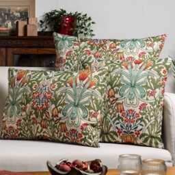William Morris Woodland Weeds Tapestry Extra-Large Cushion. Millefleur Floral Emblems & Botanical Design. 23X23 - thumbnail 3