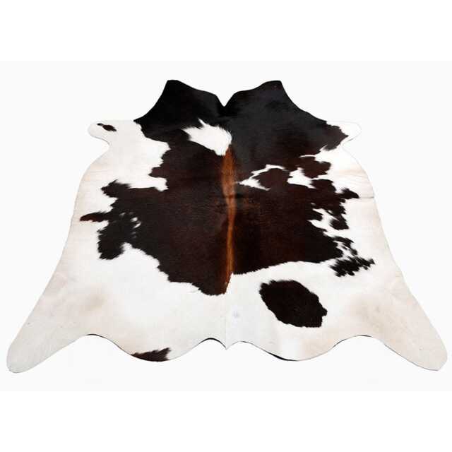 Authentic Black & White Cowhide Rug - Medium Natural Leather Skin For Elegant Interiors - 42x38 Inches - image 1