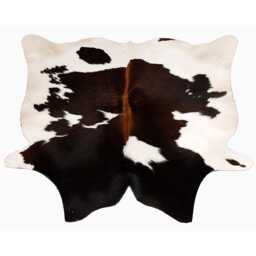 Authentic Black & White Cowhide Rug - Medium Natural Leather Skin For Elegant Interiors - 42x38 Inches - thumbnail 4