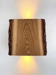 Rustic Oak Led Wall Lamp, Wooden Light, Smart Home