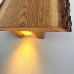 Rustic Oak Led Wall Lamp, Wooden Light, Smart Home - thumbnail 3