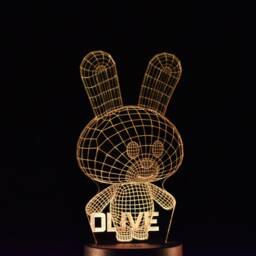 Personalised Rabbit Led Night Light Kids Bedroom Decor - thumbnail 4