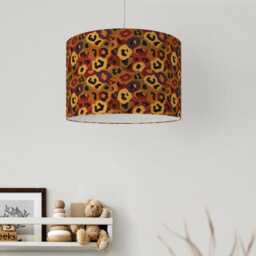 Lampshade Animal Leopard Print Velvet - Autumn Camo Brown Orange Drum Lamp Shade 25cm 30cm 35cm 40cm 45cm Table Lamp Shade, Ceiling - thumbnail 2