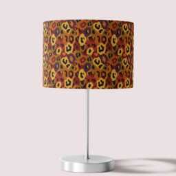 Lampshade Animal Leopard Print Velvet - Autumn Camo Brown Orange Drum Lamp Shade 25cm 30cm 35cm 40cm 45cm Table Lamp Shade, Ceiling - thumbnail 3