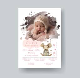 Personalized Baby Birth Stats Photo Print Nursery Wall Art - thumbnail 1