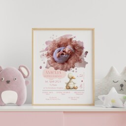 Personalized Baby Birth Stats Photo Print Nursery Wall Art - thumbnail 3