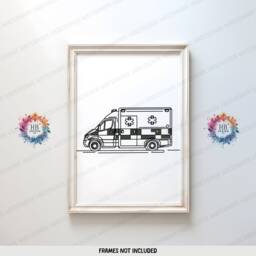 Emergency Vehicle Prints - Minimal Nursery Decor - Set Of 3 Posters Transport Wall Art Kids Room Home Line Drawing Minimalist - thumbnail 3