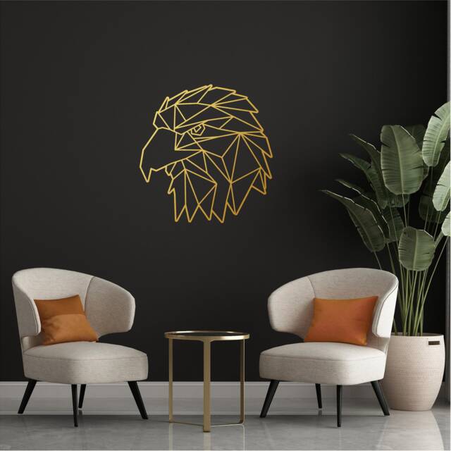 Geometric Bald Eagle Bird Wall Art, Minimalist, Modern, Abstract, Decal, Mural, Transfer, Boho 5 Sizes, 36 Colous - image 1