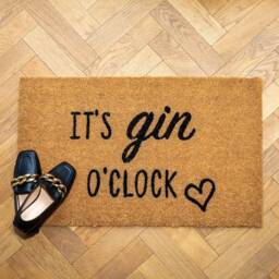 Gin Door Mat - It's O'clock Doormat House Warming Gift, New Home Coir Door Mat Indoor By Lpdoormats - thumbnail 3