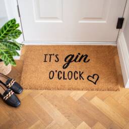 Gin Door Mat - It's O'clock Doormat House Warming Gift, New Home Coir Door Mat Indoor By Lpdoormats - thumbnail 2