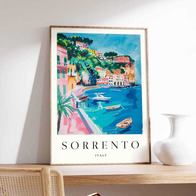 Sorrento Italy Travel Poster Amalfi Coast Wall Art - image 1
