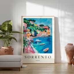 Sorrento Italy Travel Poster Amalfi Coast Wall Art - thumbnail 2