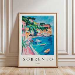 Sorrento Italy Travel Poster Amalfi Coast Wall Art - thumbnail 3
