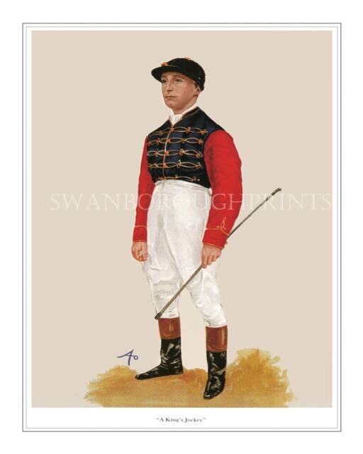 Herbert Jones Art Print King's Jockey Racing Silks, Horse Track Decor - image 1