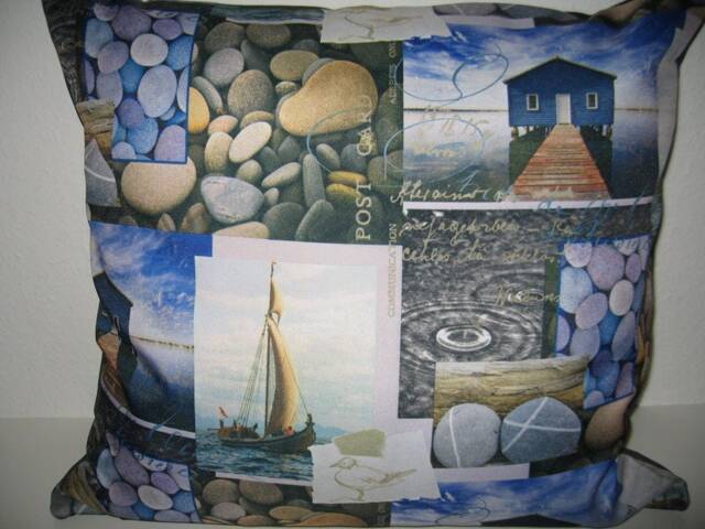 Jeans Decorative Pillow Day By The Sea Dirt Repellent - image 1
