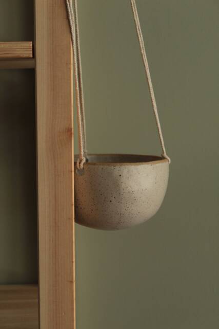 Handmade Ceramic Planter, Hanging Indoor Suspended Plant Holder, Plant Pot, Housewarming Gift, Flower Pot - image 1