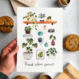 Proud Plant Parent Print Watercolor Botanical Art - thumbnail 3