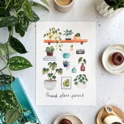 Proud Plant Parent Print Watercolor Botanical Art - thumbnail 2